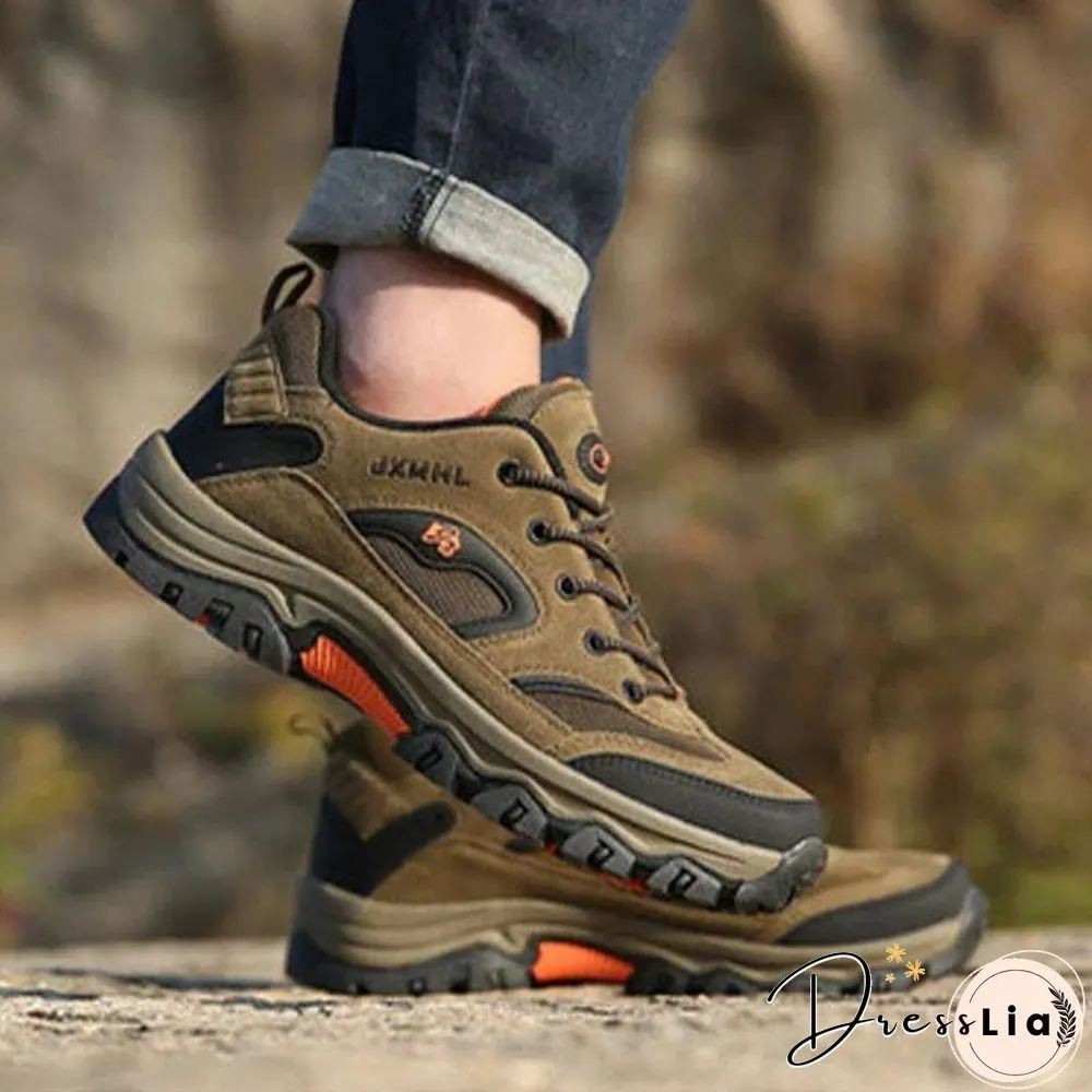 Fashion Men Shoes Comfortable Waterproof Outdoor Casual Shoes Lace-Up Rubber Sneakers