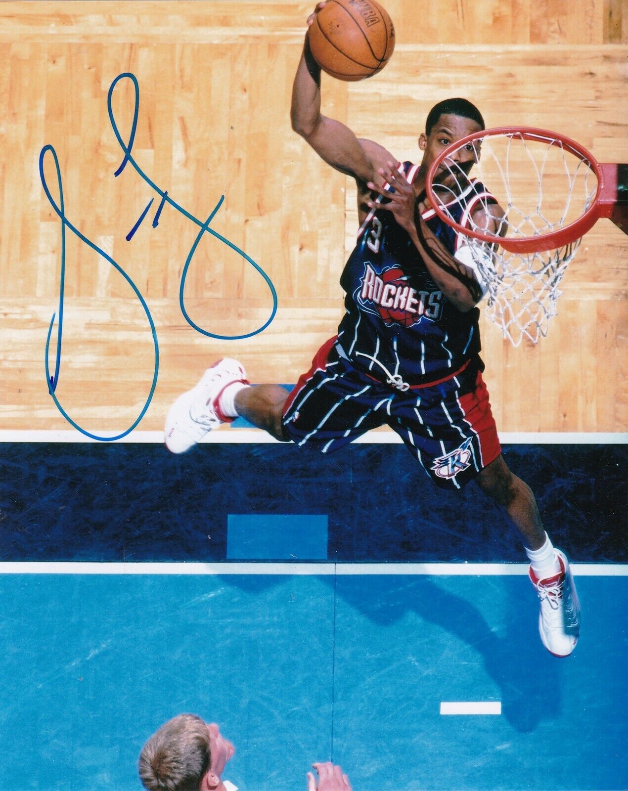 STEVE FRANCIS HOUSTON ROCKETS ACTION SIGNED 8x10