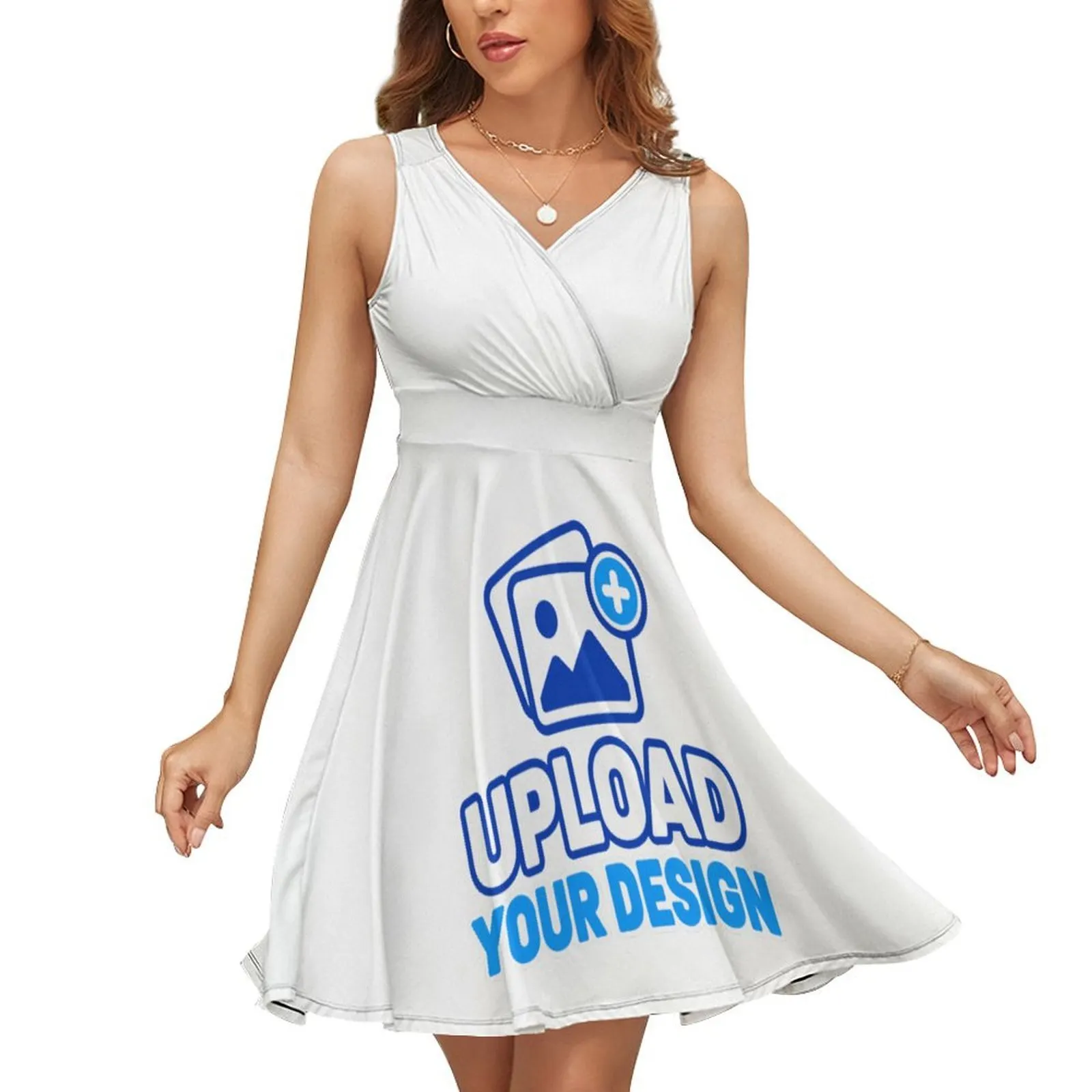 Custom V-Neck Padded High-Waist Bodycon Mini Dress product image 8