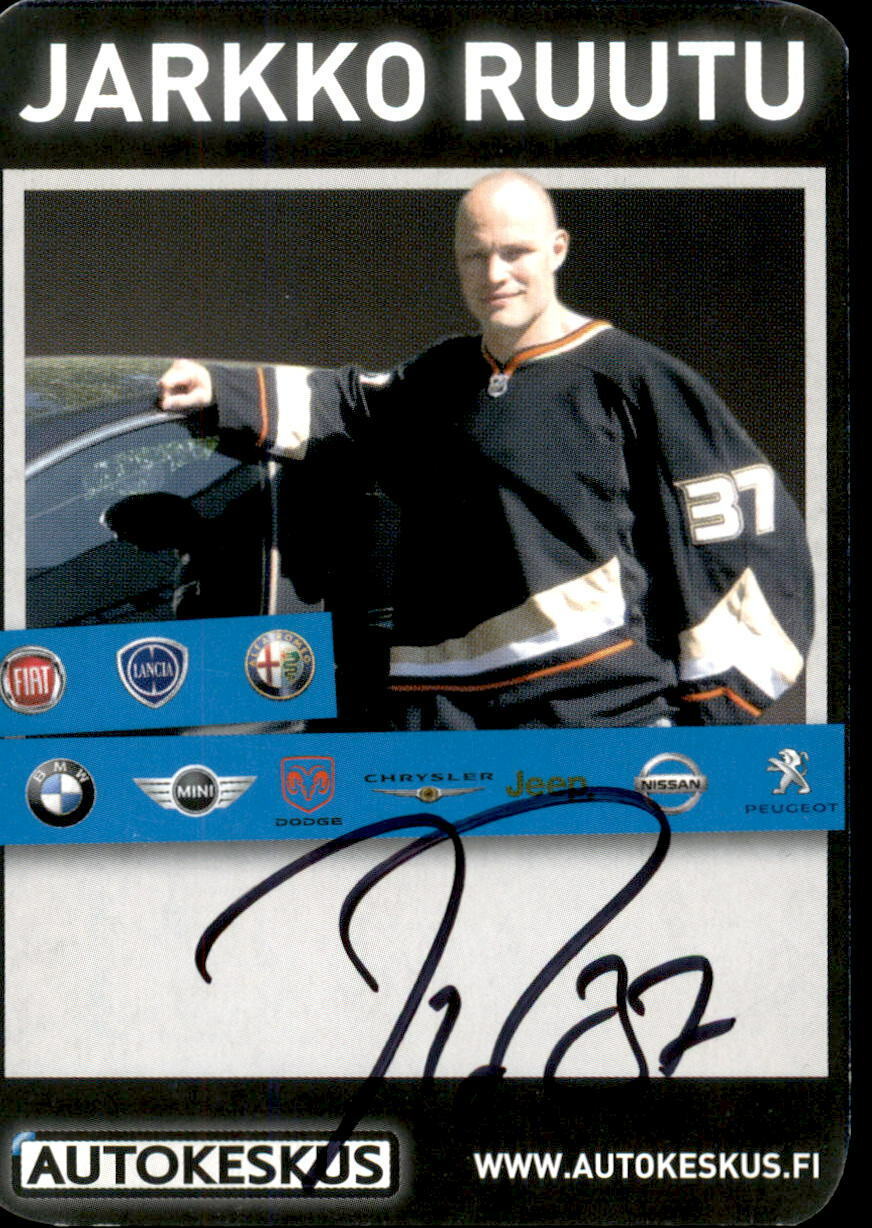 Jarkko Ruutu SIGNED 4.25x3 FINNISH ISSUES PROMO card AUTOKESKUS