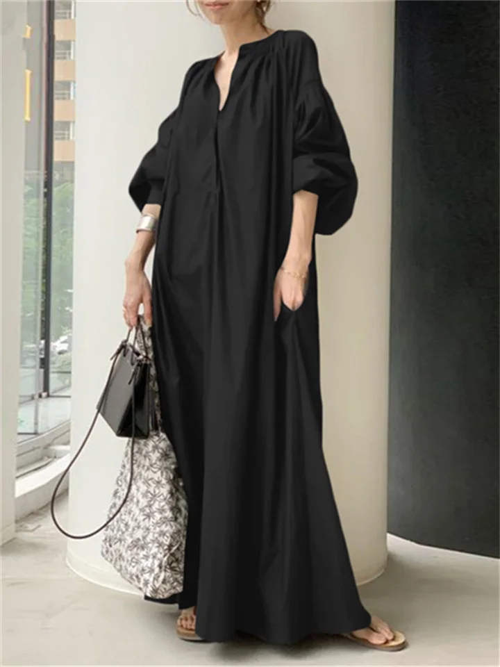 Loose Fashion Casual Lantern Sleeve Big Hem Dress | IFYHOME