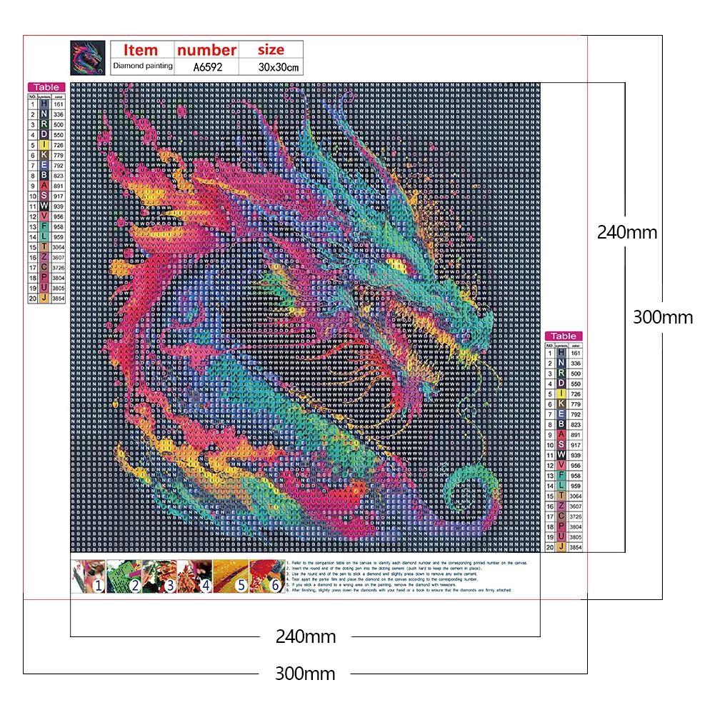 Diamond Painting - Full Round Drill - Dragon(30*30cm)