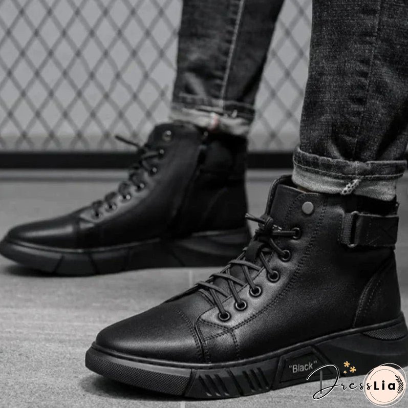 Javon | Black Leather Boots