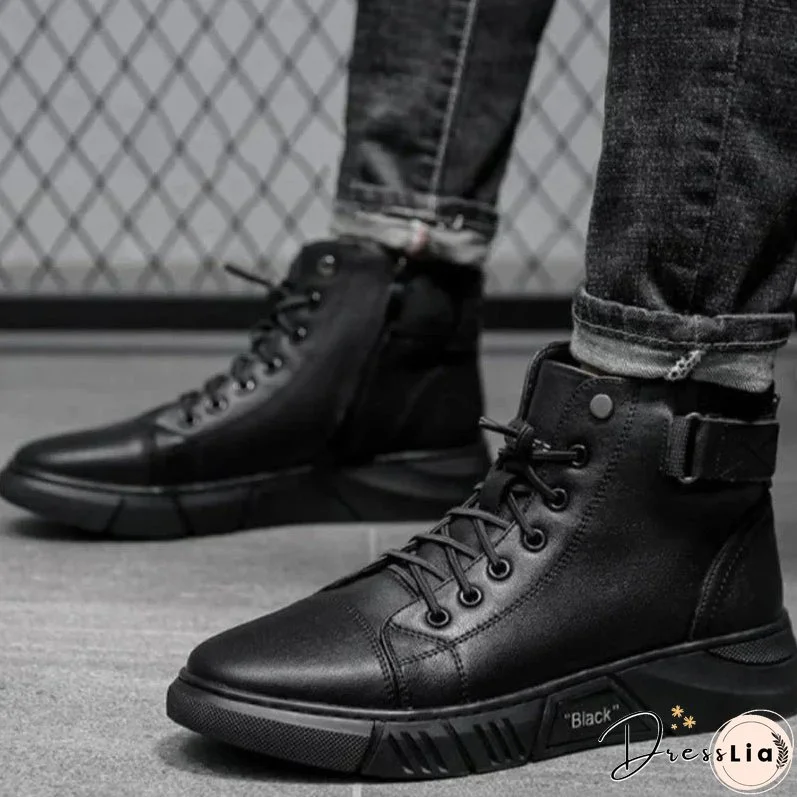 Javon | Black Leather Boots
