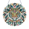 (US Only)2D Flat DIY Tiger 5D Diamond Painting Hanging Clock for Living Room Decor