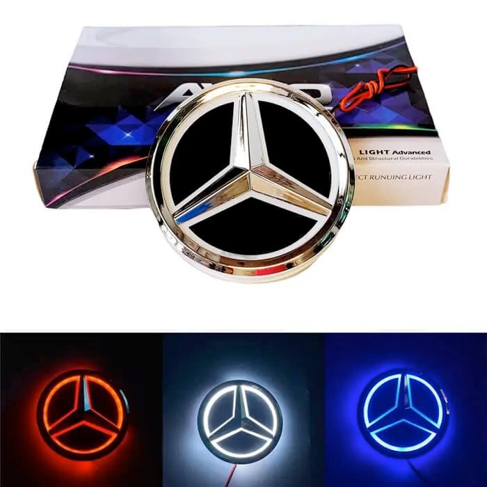 5D Light Up Mercedes Logo Badge Tail LED Light