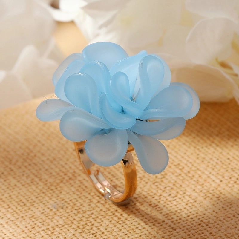 Cute Romantic Flower Alloy Gold Plated Unisex Rings