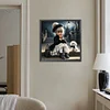 Vie d&rsquo;animaux de compagnie fille-plein diamant rond peinture-30 * 30cm