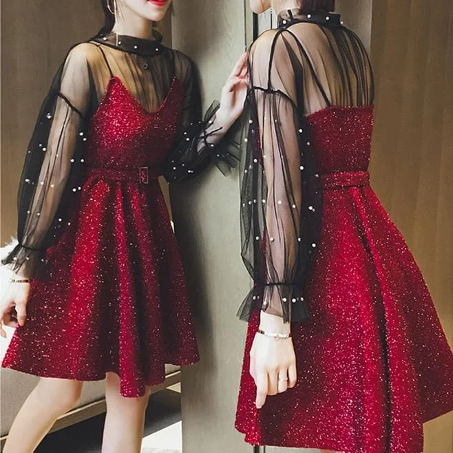 Red/Black Elegant Lady Party Dress SP13438