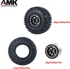 AMK 4Pcs 1.0" Rubber All Terrain 7.5mm Hex Wheels and Tires 25x50x20mm for 1/24 RC Crawler Cars Axial SCX24 90081 AXI00001 AXI00002 AXI00004 1/18 TRX4M (Silver)