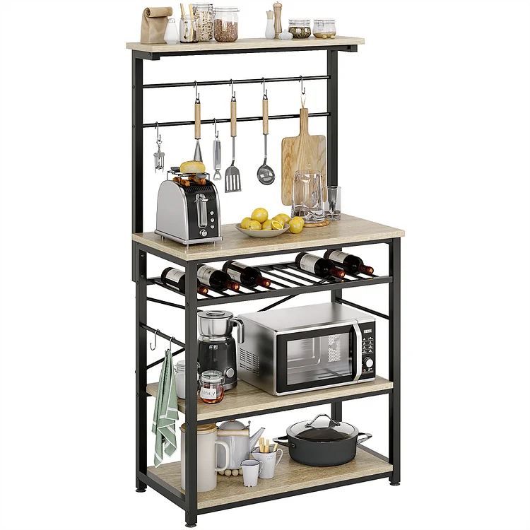 Bestier Industrial 60 inch 5 Tier Kitchen Baker's Rack with Hooks