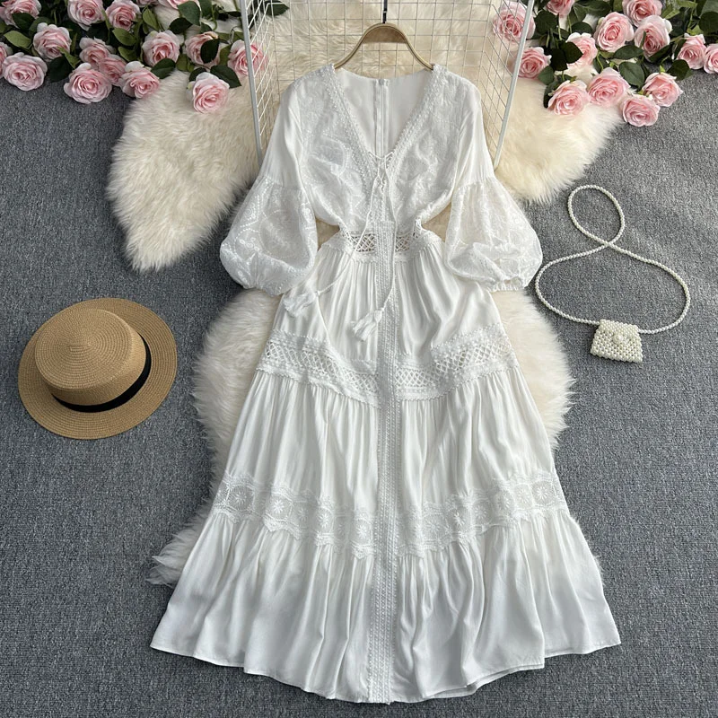 Zingj Zingj Dress Autumn 2023 New Show Thin Sunscreen Beach Holiday Dress Desert Dress Super Fairy White Dress