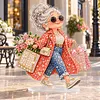 DIY Pearl Diamond Painting Acrylic Stand, Double-Sided Printed Tabletop Decoration, Special Shaped Diamond Art Craft Kit for Home Decor(Grandma)	