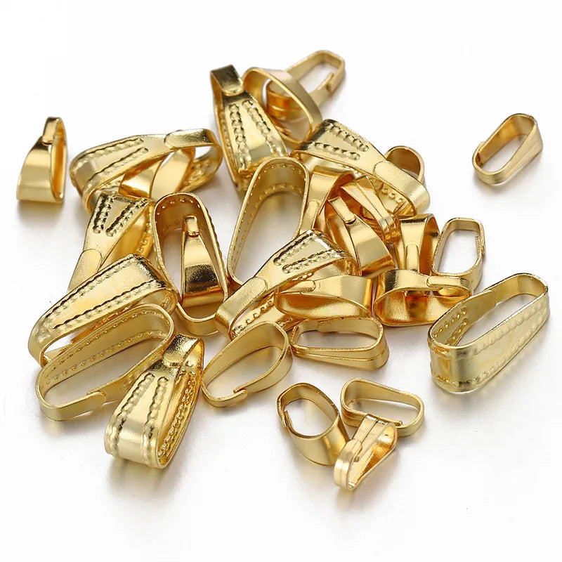 50 PCS/Package 7*2.4mm 304 Stainless Steel Geometric Melon Seed Buckle Jewelry Accessories