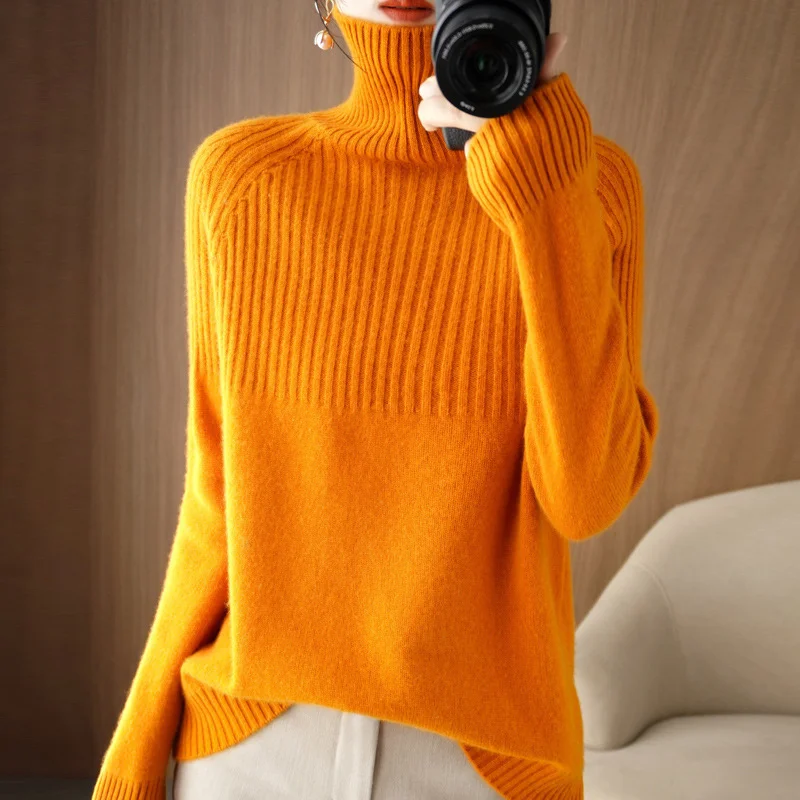 Churchf Churchf Sweater Bottom Shirt Women With Qiu Dong New Head Loose Half Draw A Rotator Sleeve Sweater Women's Jacket
