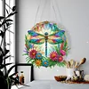 5D Diamond Painting  Double Sided Effect Stained Glass Panel Decorative Home Garden Decoration Hanging Kit(Dragonfly)