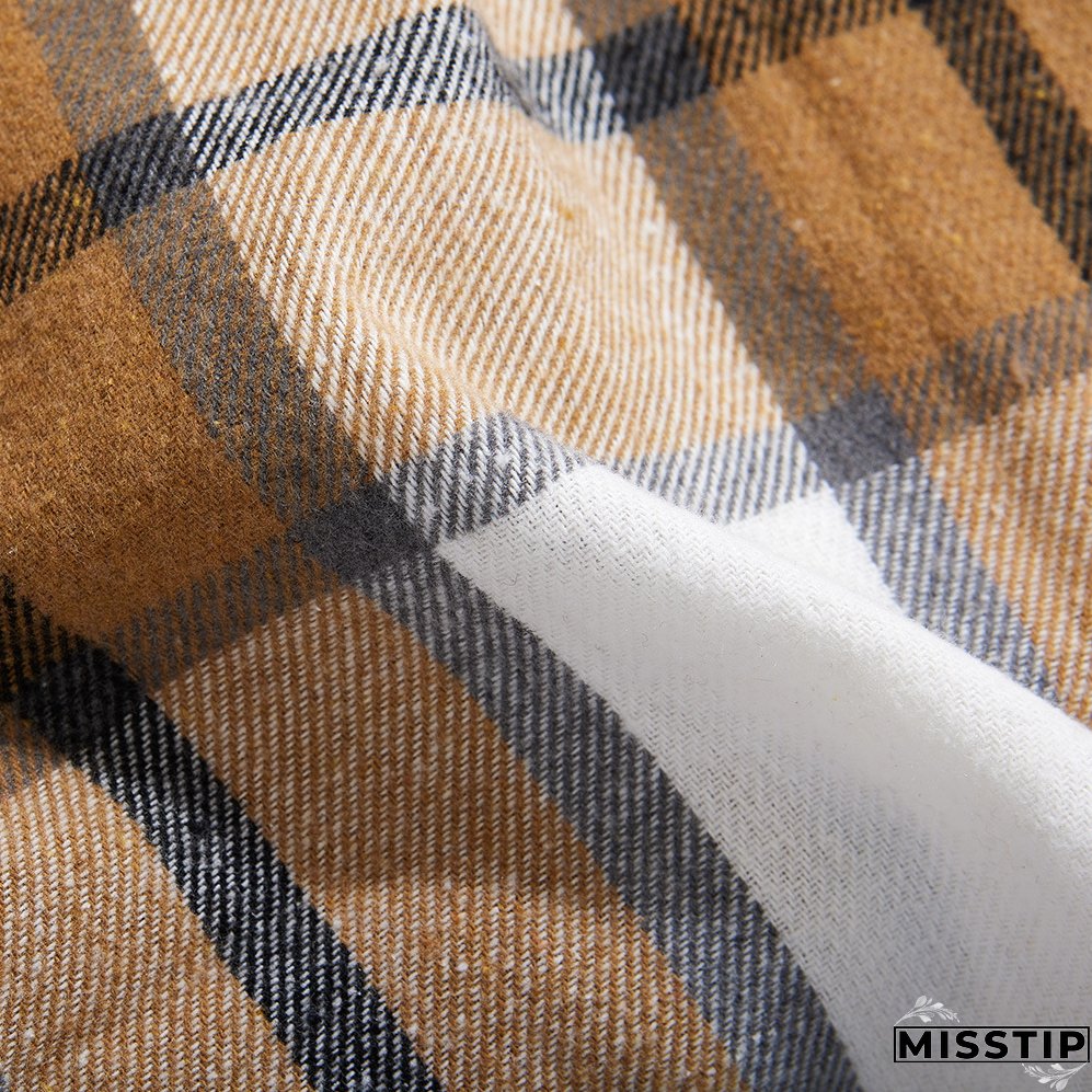 Women's Fashion Plaid Long Vest Turndown Collar Sleeveless Blazer