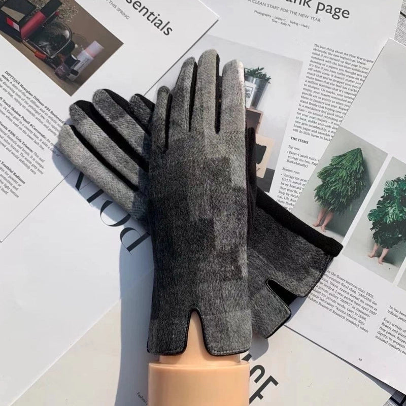 Women’s Minimalist Classic Style Color Block Gloves 1 Pair