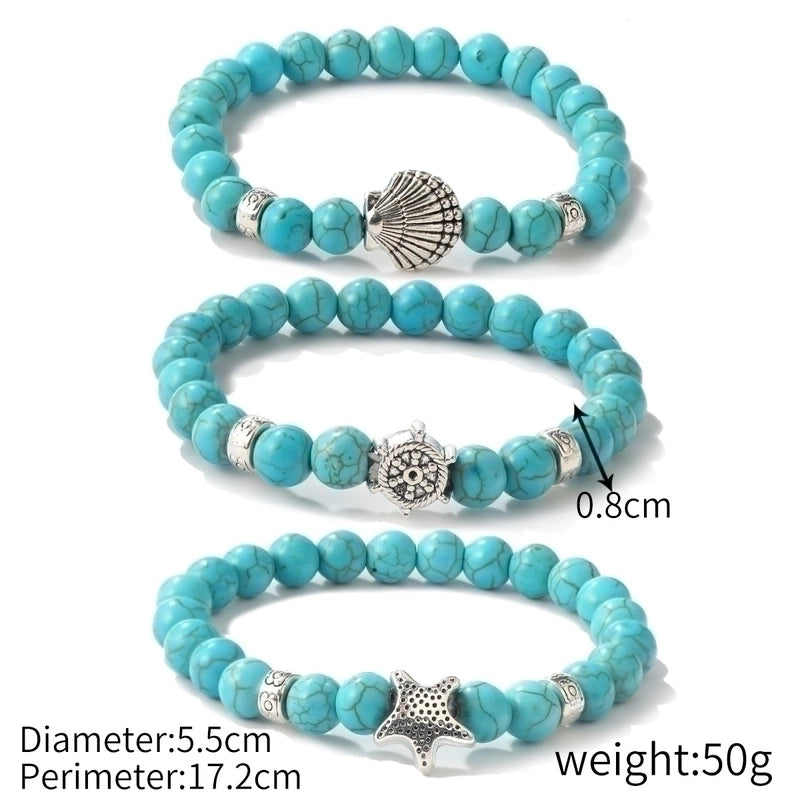 Fashion Starfish Butterfly Turquoise Beaded Women’s Bracelets 1 Piece