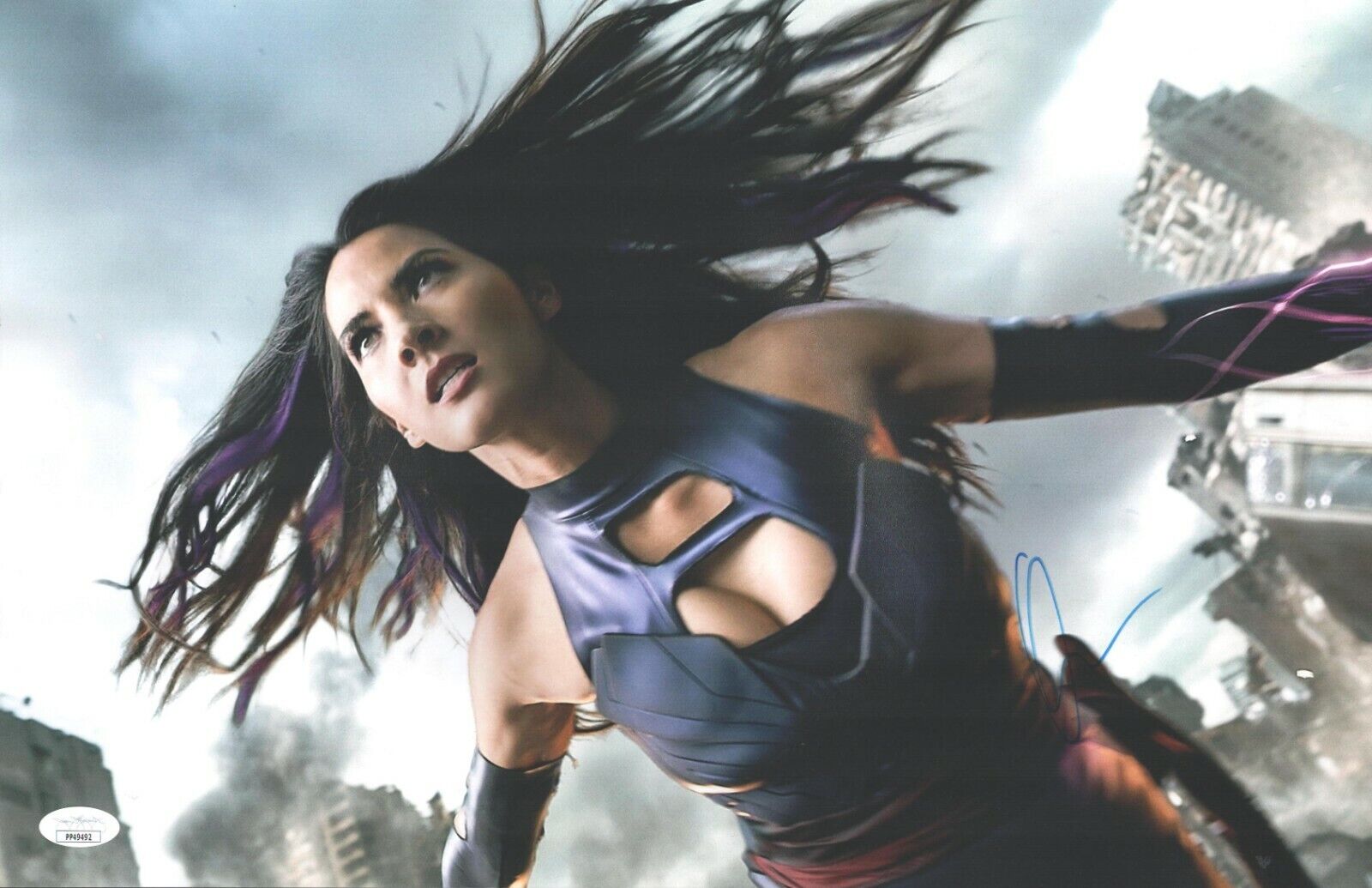 Olivia Munn Signed 11x17 X-Men Apocalypse Psylocke Authentic Autograph JSA COA