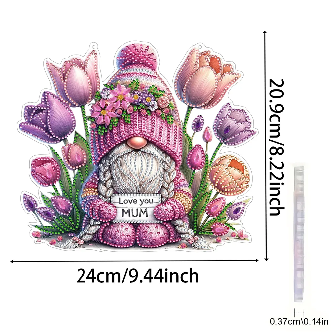 Goblins Tulips 2D Flat DIY Acrylic Diamond Painting Charms Kits Special Shape Single Side Drill
