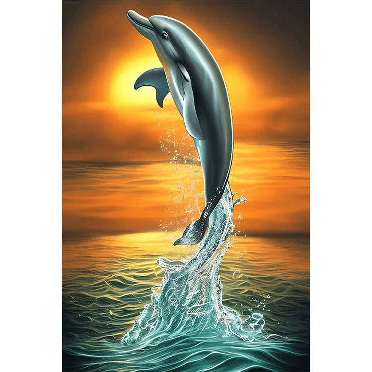 Jumping Dolphin 40*60CM(Canvas) Full Round Drill Diamond Painting gbfke