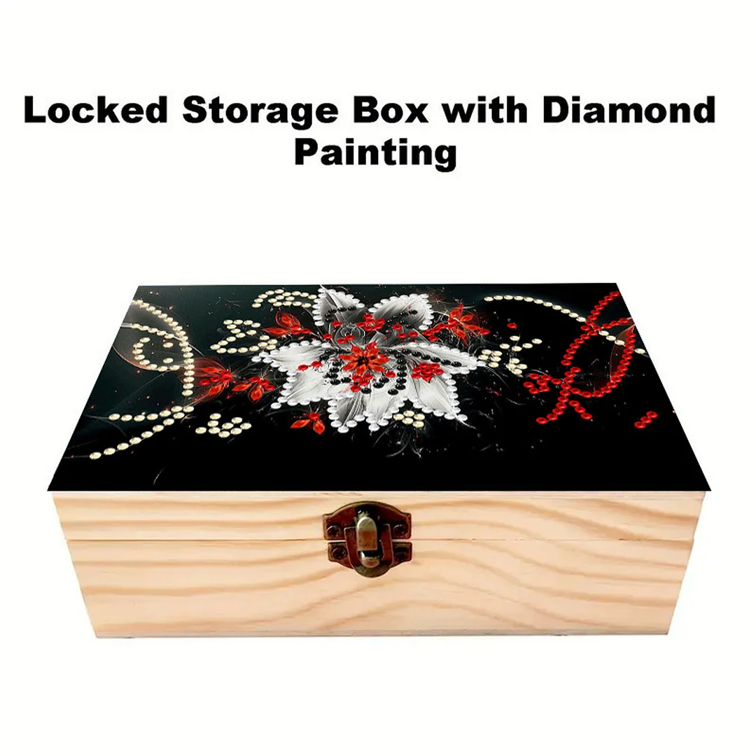 Flower DIY Wooden 5D Diamond Art Diamond Art Storage Box for Adult Desktop Decor