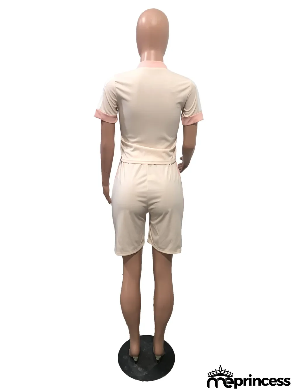 Spliced ??Short Sleeve Coat Shorts Casual Sports Suit