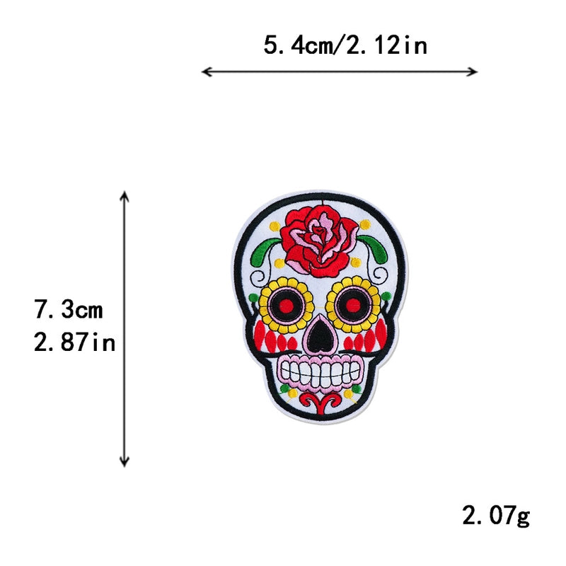 5 Pieces Factory In Stock Halloween Skull Finger Middle Finger Playing Card Clothing Accessories Embroidery Cloth Patch Patch