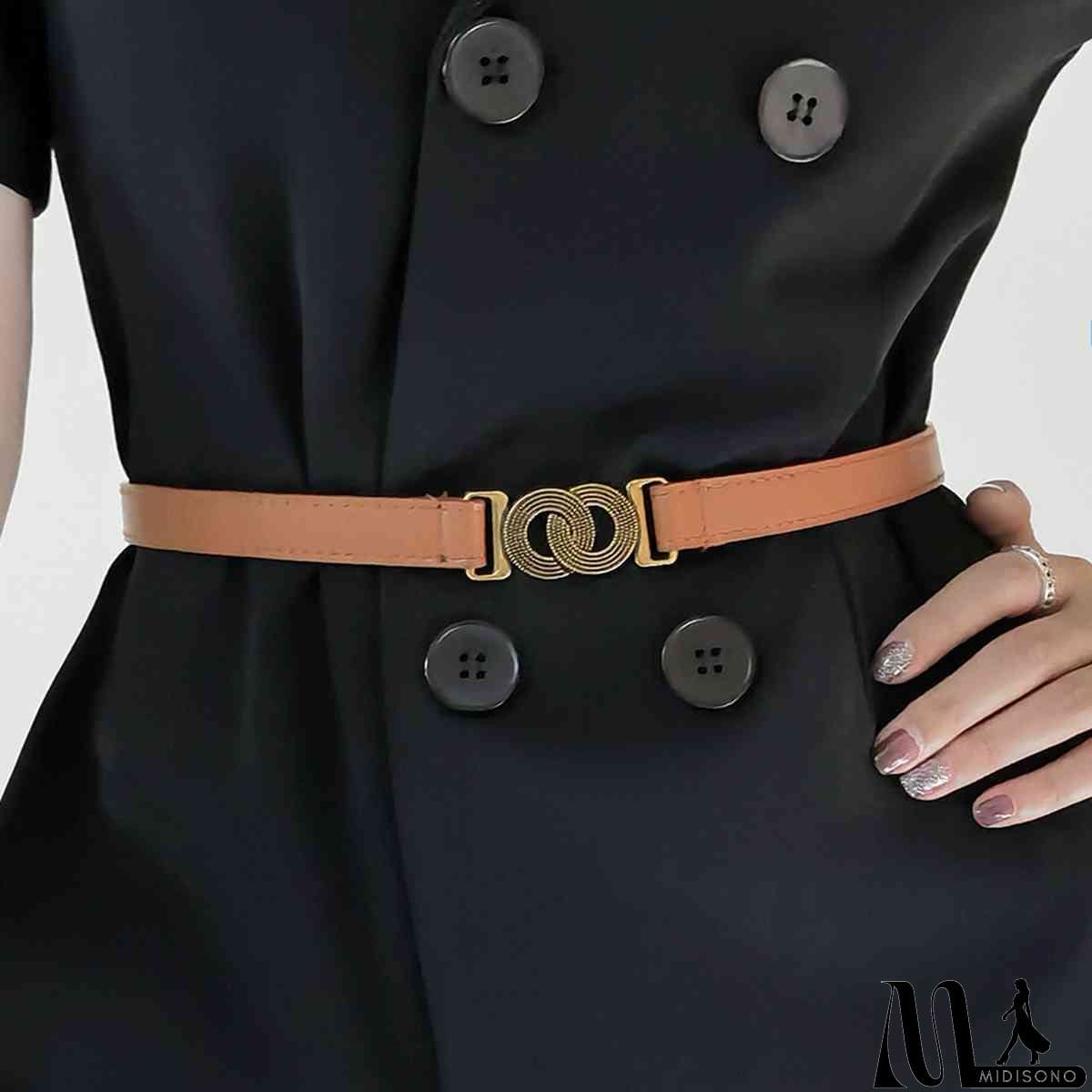 MidiSono - Alloy Buckle PU Belt