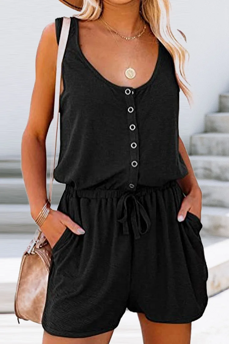 Casual Solid Patchwork U Neck Straight Jumpsuits(6 colors)