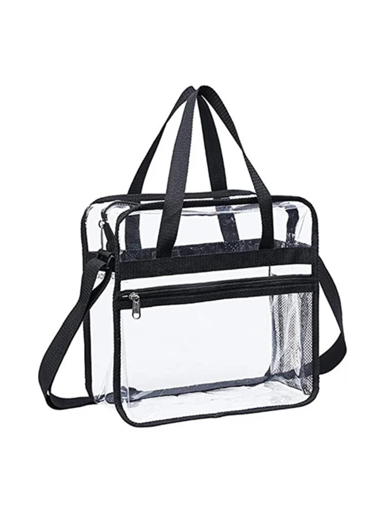 PVC Clear Waterproof Wash Bag Large Capacity Portable Storage Bag (Black)