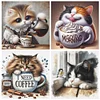 Cat-Full Embroidery 3 Strands 11CT Stamped Cross Stitch-40*40CM