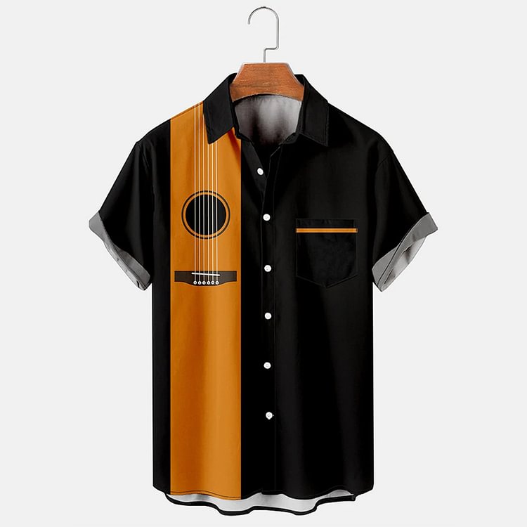 BrosWear Yellow Bump Black Short Sleeve Shirt