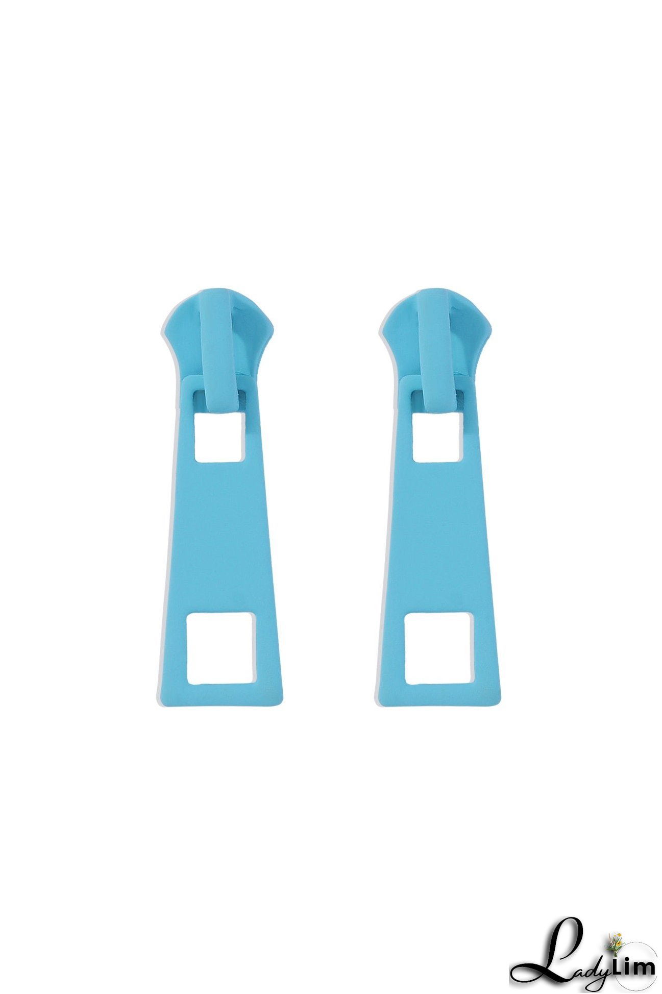 Candy Color Metal Zipper Earrings