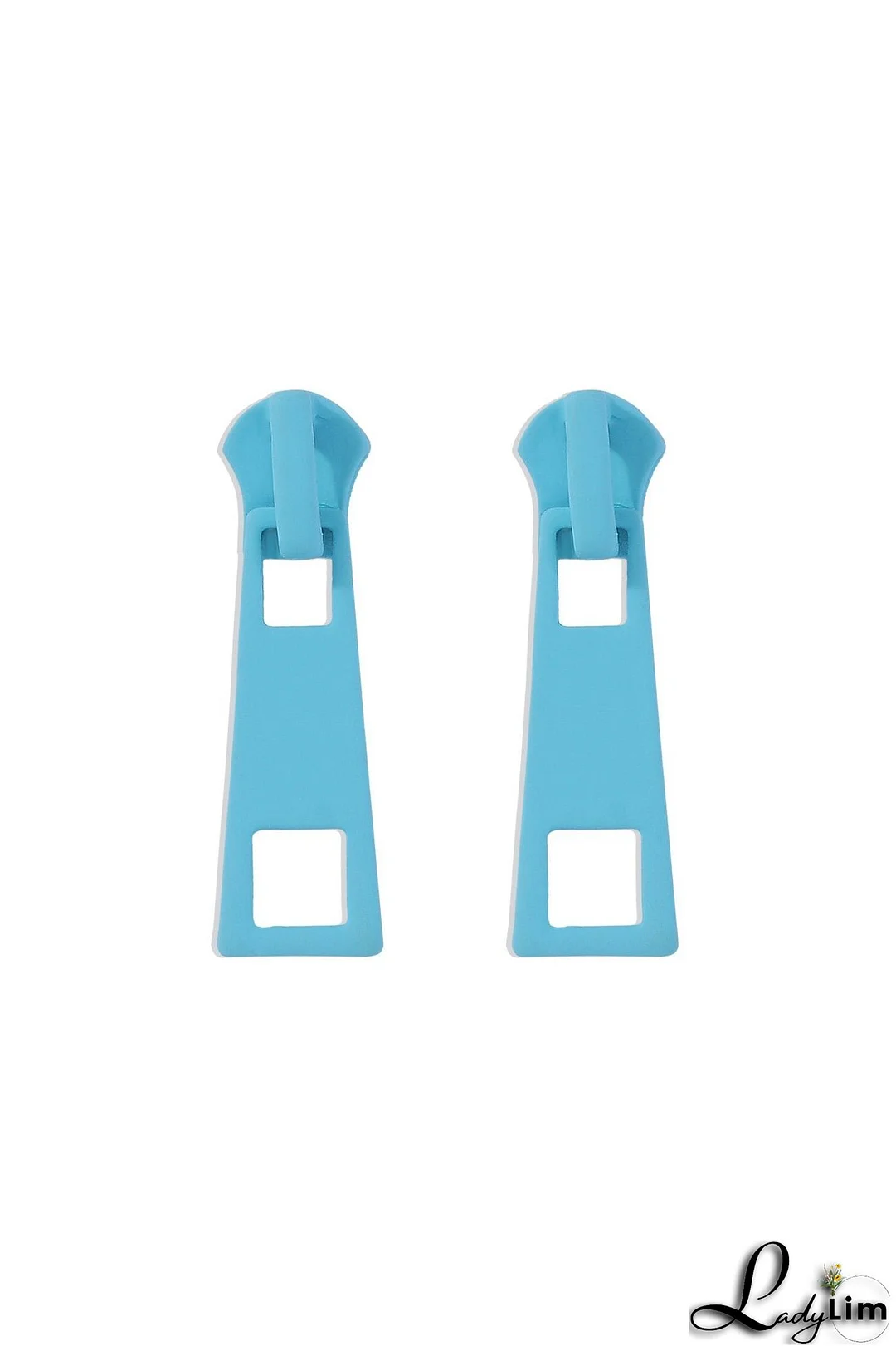 Candy Color Metal Zipper Earrings