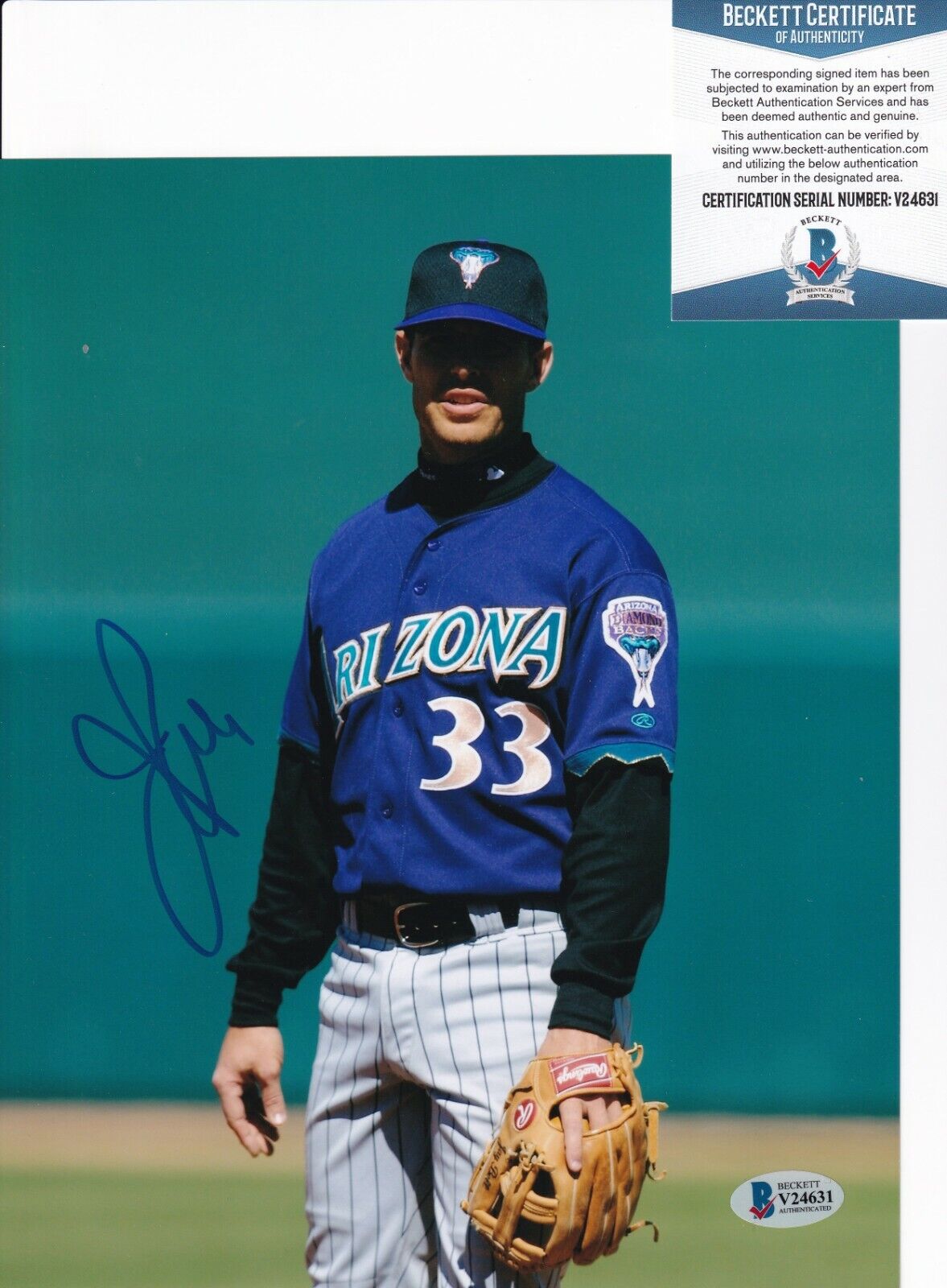 JAY BELL signed (ARIZONA DIAMONDBACKS) autographed 8X10 Photo Poster painting BECKETT BAS V24631