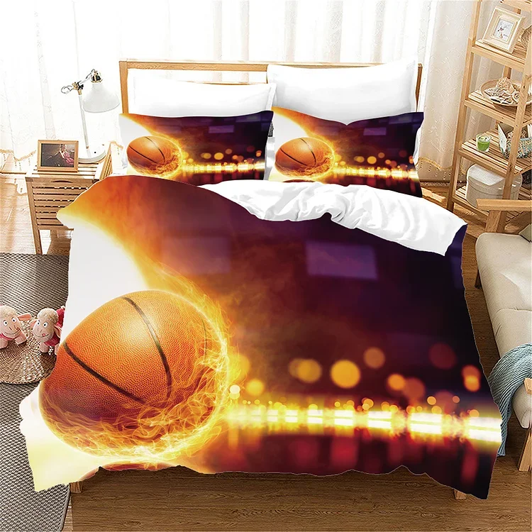 King Bed Room Set Queen Bedding SetsT005 Basketball Bedding Set With Pillow Cases[personalized name blankets][custom name blankets]