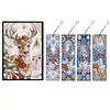 (US Local)Christmas Deer A5 Size Diamond Painting Notebook Set with 4Pcs Bookmark Gift