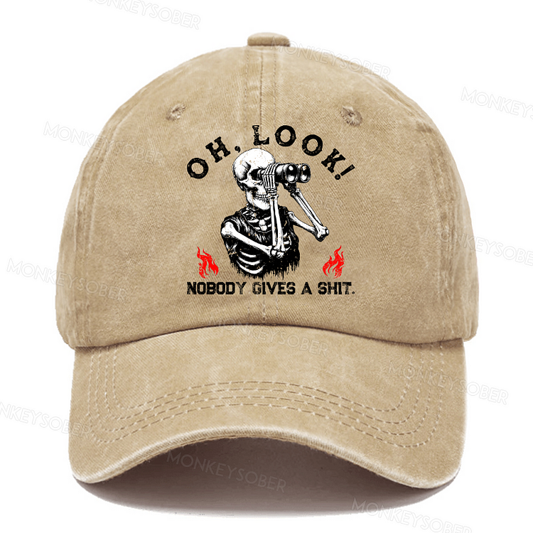 Oh Look ! Nobody Gives A ShitWashed Baseball Caps