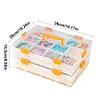(US Only)4 Layers Plastic Bead Storage Box DIY Art Craft Accessory Organizer Case(Orange)