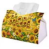 DIY Diamond Art Tissue Box Holder Sunflowers and Mom PU Leather Diamond Art Desktop Organizer Resin Rhinestone Storage Organizers Gem Art Home Office Decor Craft Gift for Women