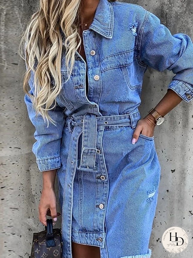 Casual Midi Dress Shirt