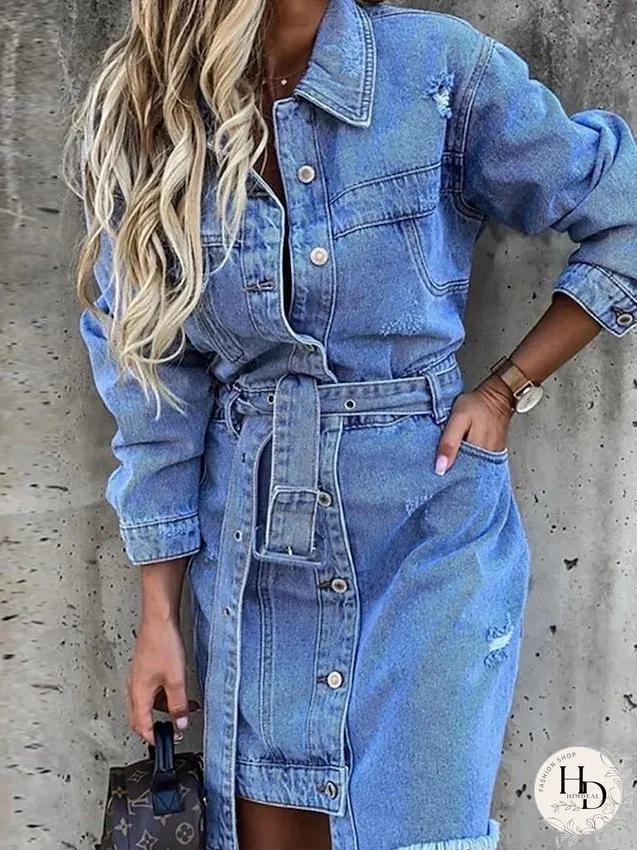 Casual Midi Dress Shirt