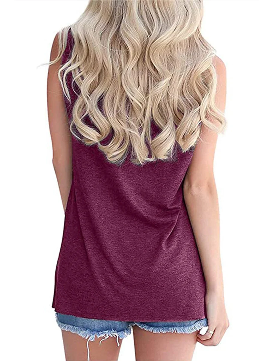 GOOD VIBES Letters Printed Tank Top