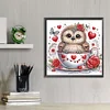 Owl in Coffee Cup - Crystal Rhinestone Diamond Painting