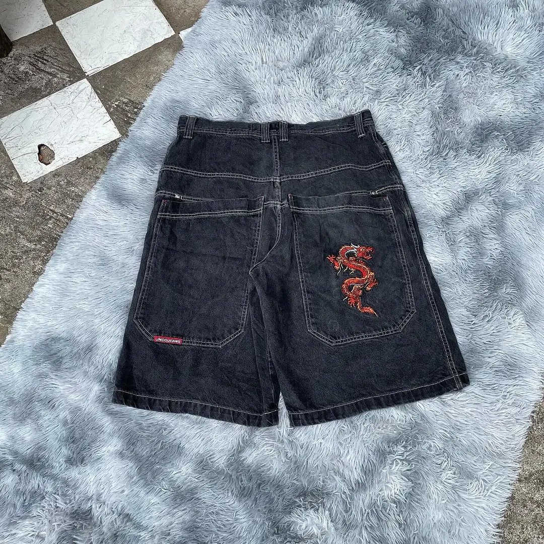 Brownm Pants Men's Loose Wide-Leg Retro Gradient Jeans Men's Tide Card High Street Straight Tube Overs