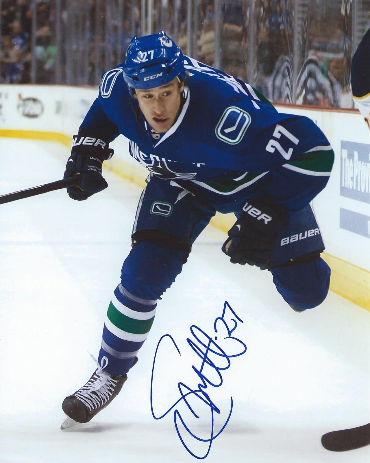 Shawn Matthias Signed 8×10 Photo Poster painting Vancouver Canucks Autographed COA B