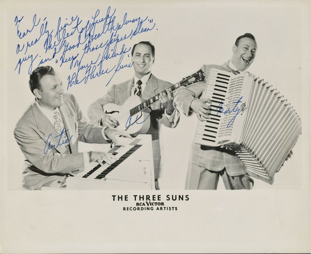 Vintage THE THREE SUNS Signed Photo Poster painting