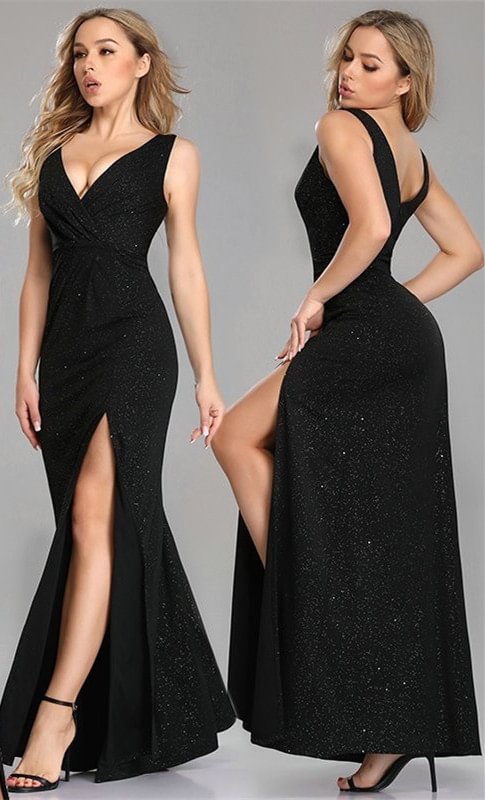 Chic Beadings Long Split Evening Prom Dress Online - lulusllly